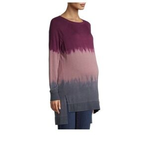 Time and Tru Maternity Long Sleeve Tunic Shirt Top Warm Dip Dye Medium 8-10 New